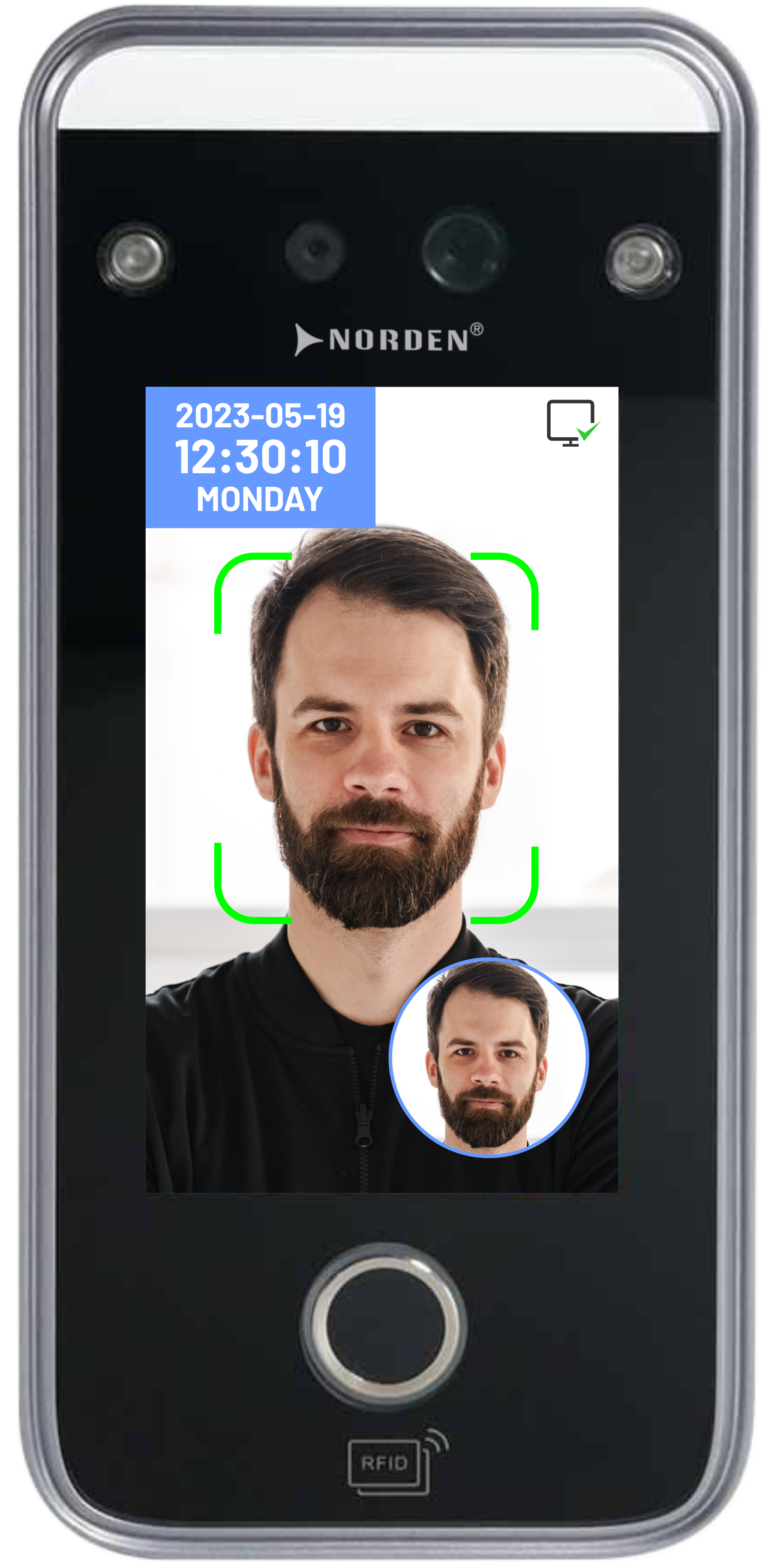 NAC-4001FFV2 Dynamic Facial Fingerprint Access Controller | 4.3 Inch Touch Screen UAE
