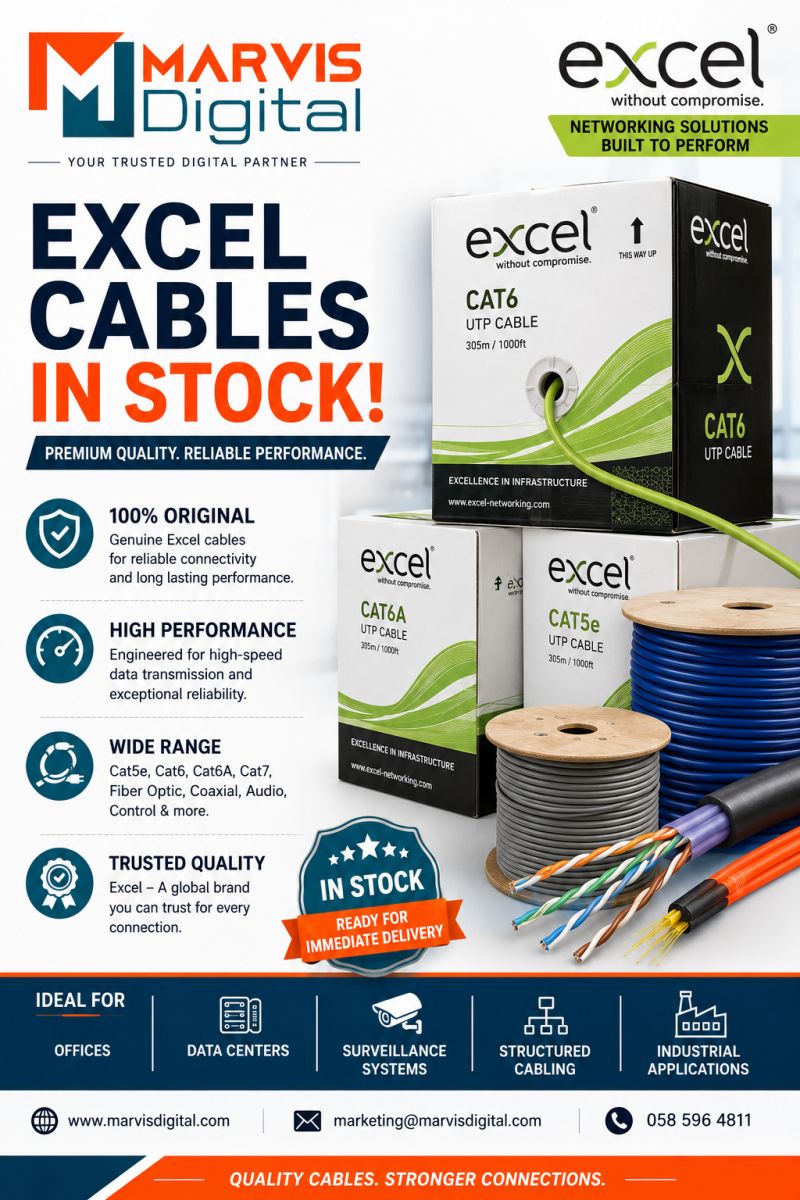 Excel Cable Supplier and Distributor in UAE – Structured Cabling & Networking Solutions